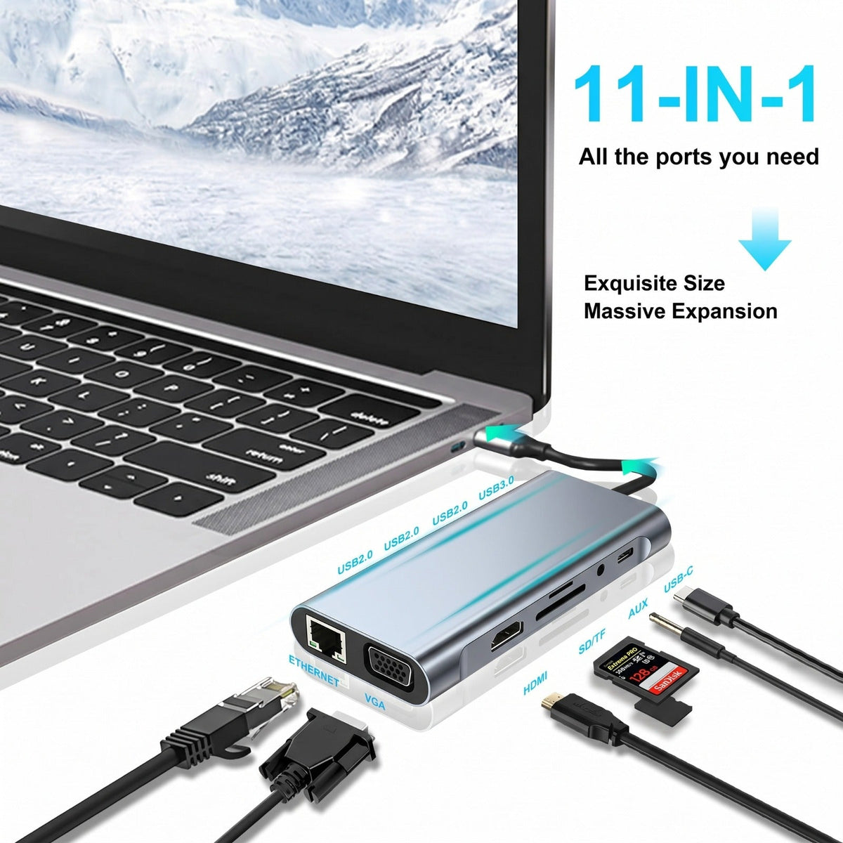 Techton™ 11-in-1 UltraDock - Type-C Docking Hub