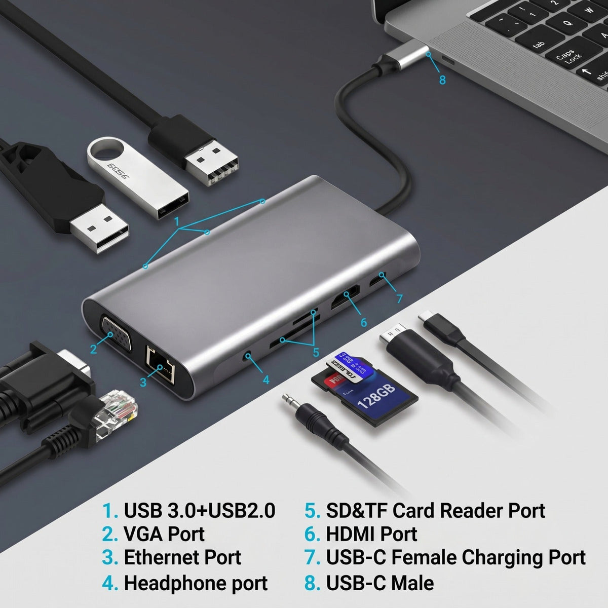 Techton™ 11-in-1 UltraDock - Type-C Docking Hub