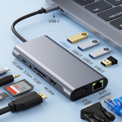 Techton™ 11-in-1 UltraDock - Type-C Docking Hub