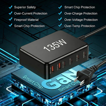 Techton™ PowerDock - 135W GaN Fast Charging Station