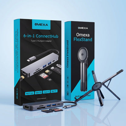 Techton™ Flexstand + 6 in 1 Connect Hub