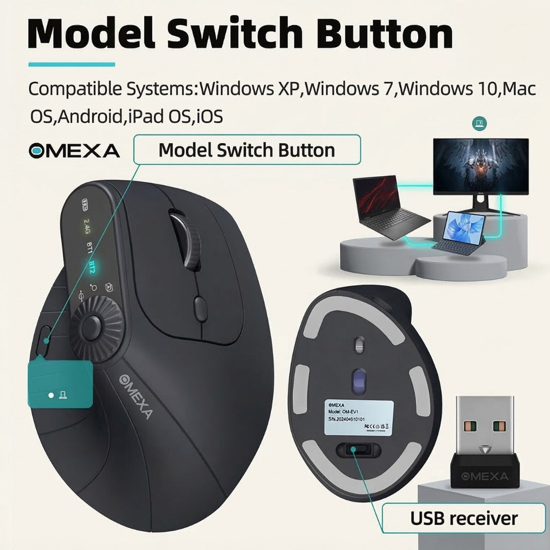 Techton™ FlowGrip 2.0 - Vertical Erogonomic Mouse