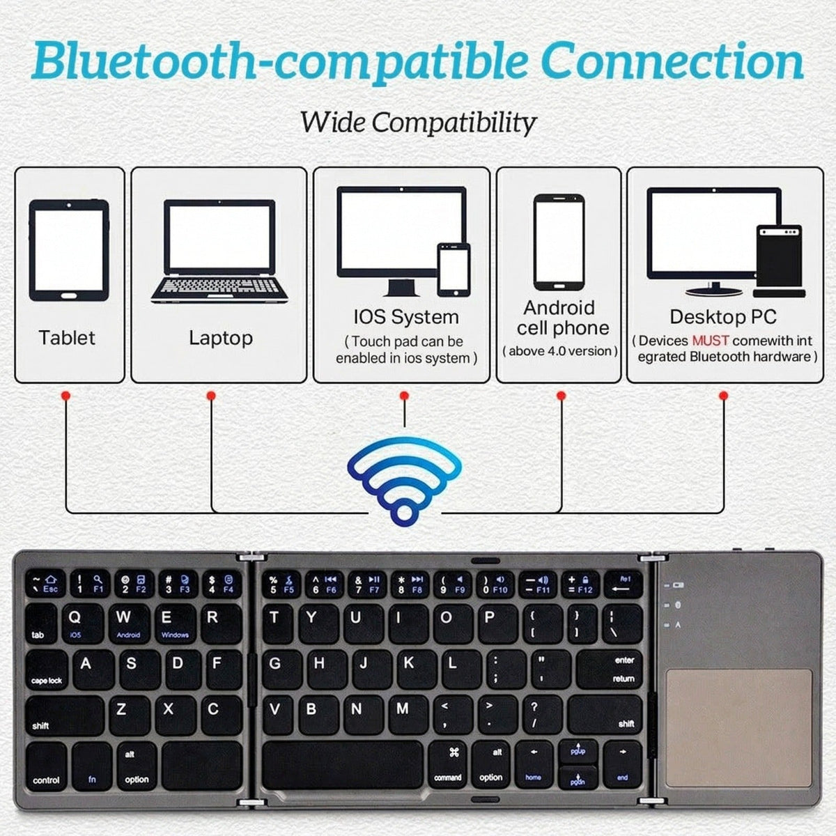 Techton™  FoldLite Folding Wireless Keyboard