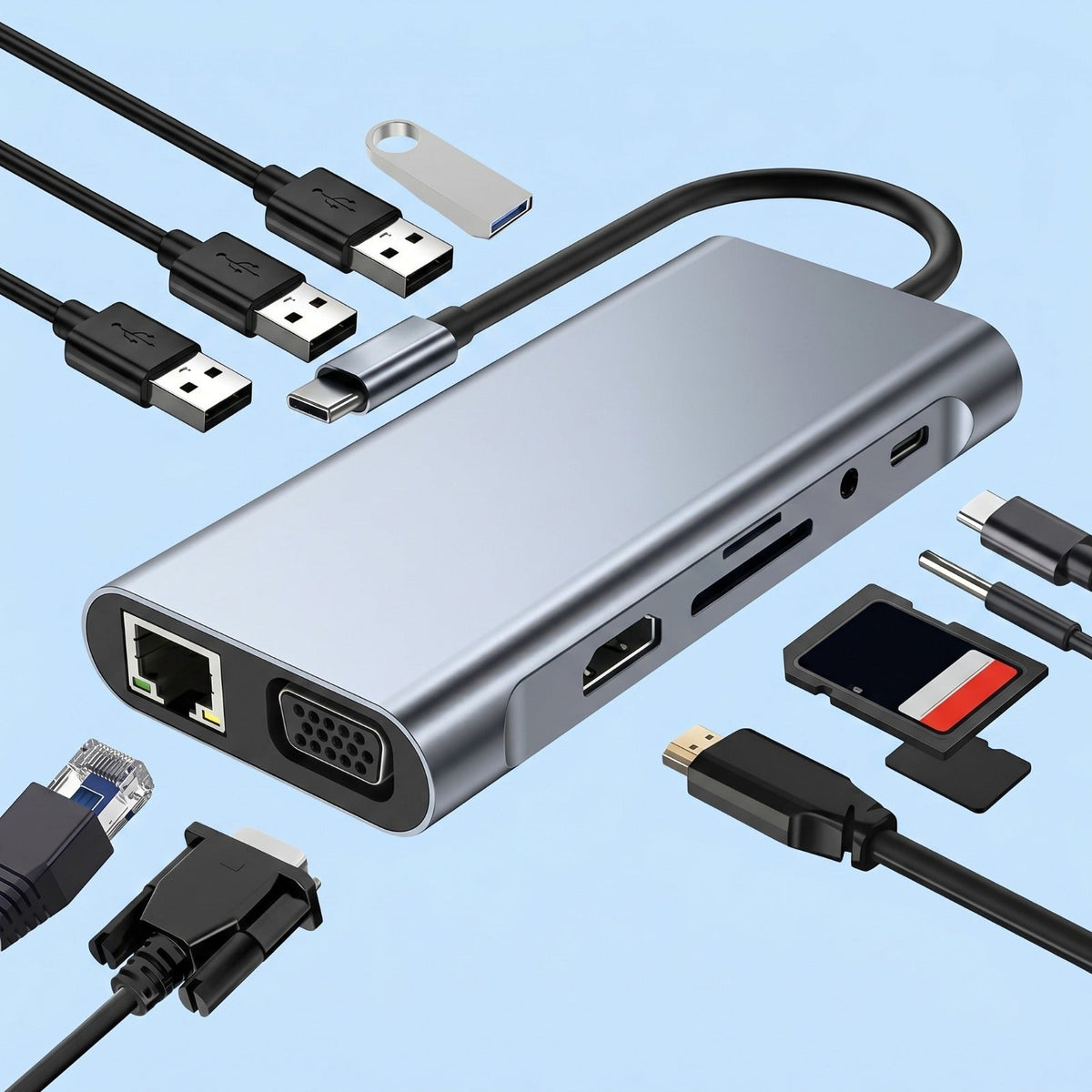 Techton™ 11-in-1 UltraDock - Type-C Docking Hub