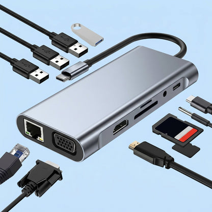 Techton™ 11-in-1 UltraDock - Type-C Docking Hub